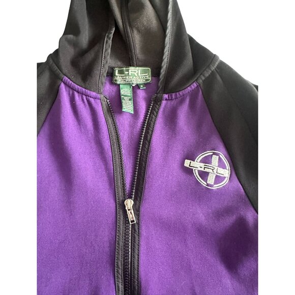 RALPH LAUREN Active LRL Purple Black Hoodie Sweatshirt Size M - Picture 3 of 8